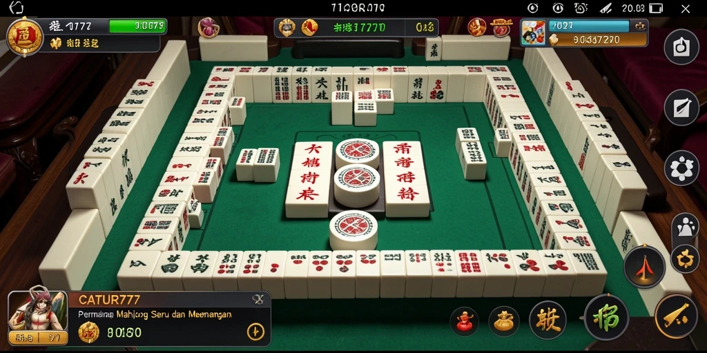 Screenshot CATUR777 menampilkan gameplay Mahjong yang menarik dan interaktif.