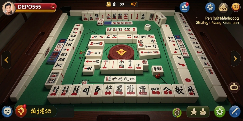 Tampilan screenshot DEPO555 menampilkan gameplay Mahjong yang menarik.