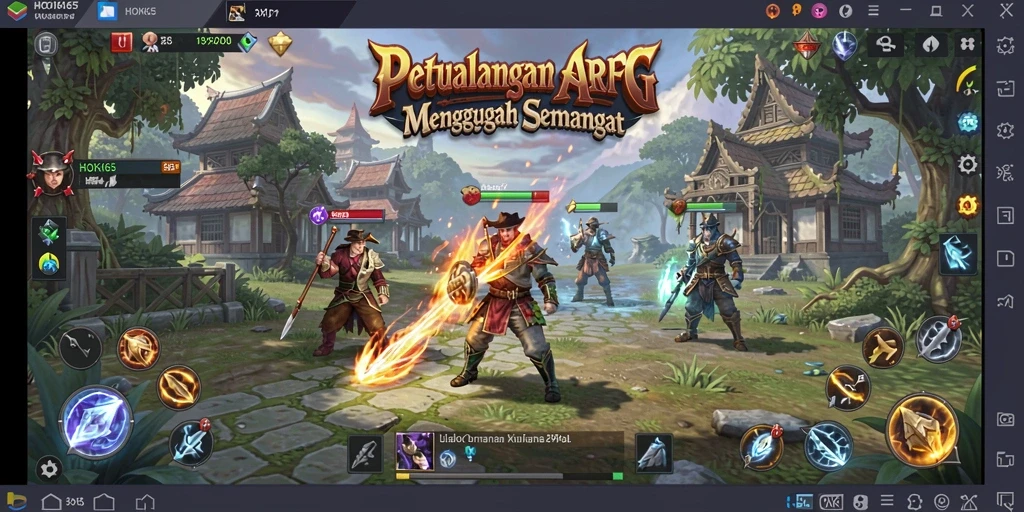 Screenshot utama menampilkan aksi seru dalam pertempuran ARPG.