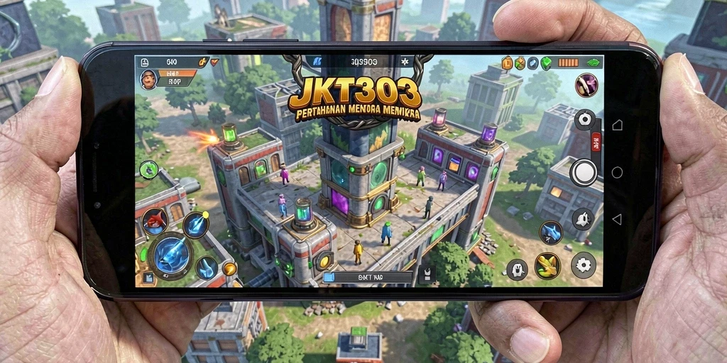 Screenshot utama JKT303 menampilkan aksi menegangkan dari gameplay Tower Defense.
