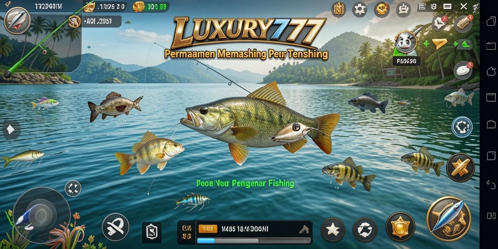 Tampilan gameplay menarik dari LUXURY777 yang menampilkan aksi memancing.
