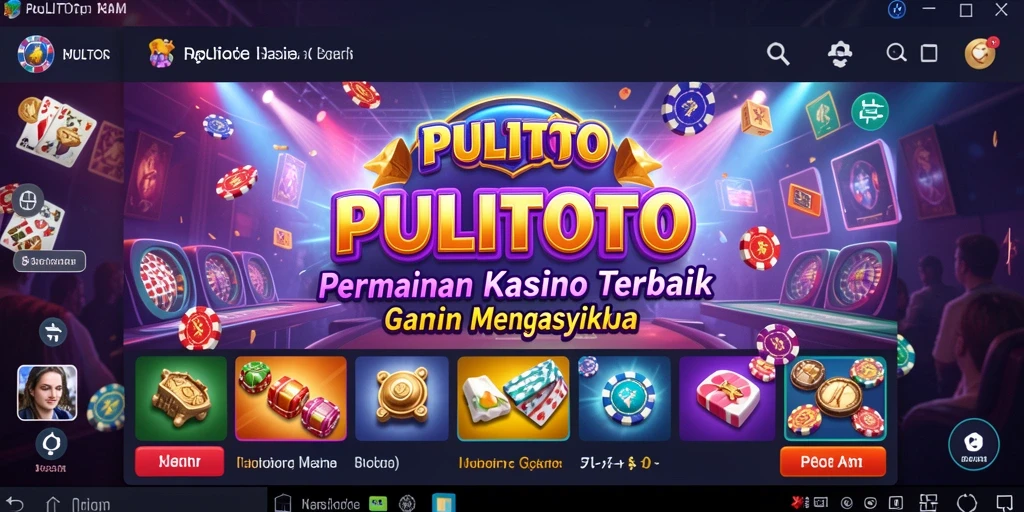 Screenshot utama PULITOTO menampilkan gameplay Kasino yang mendebarkan.