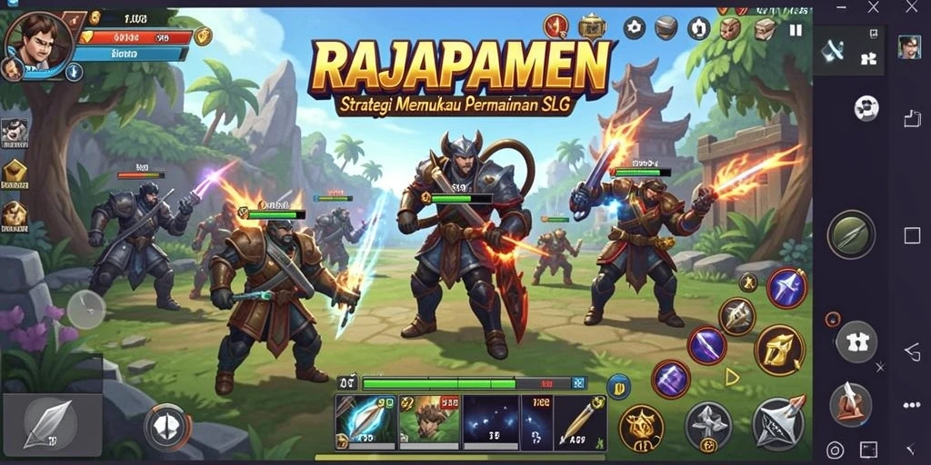Screenshot gameplay RAJAPAMEN dengan grafis memukau dan pertempuran seru.