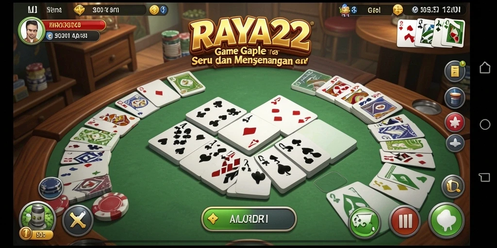 Tampilan gameplay seru Gaple di RAYA22.