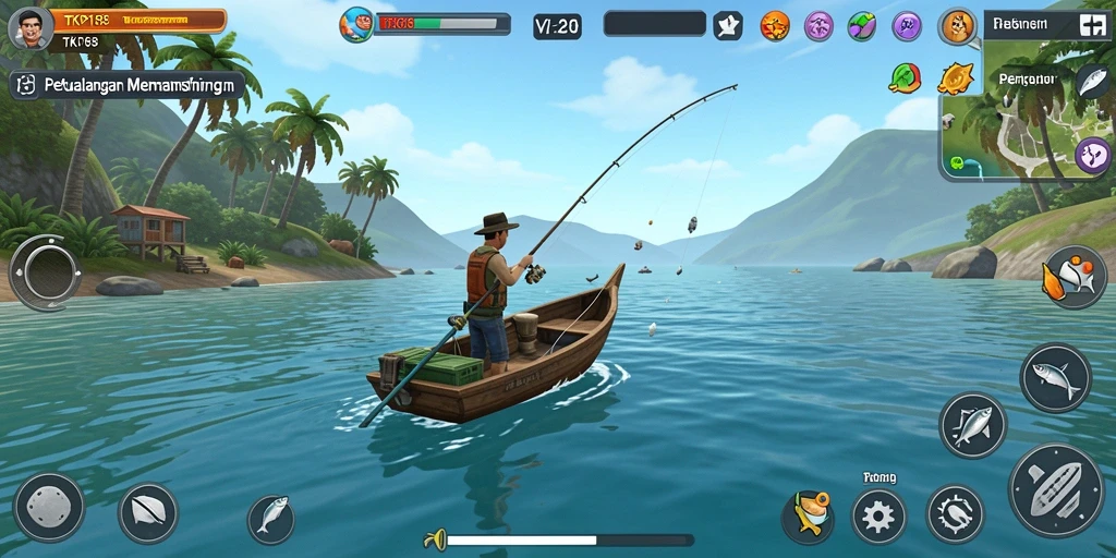 Gameplay TKP188 menampilkan pengalaman memancing yang memukau.