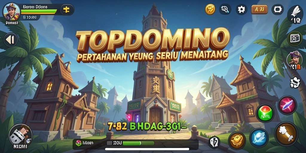 Screenshot menunjukkan aksi seru gameplay Tower Defense di TOPDOMINO.