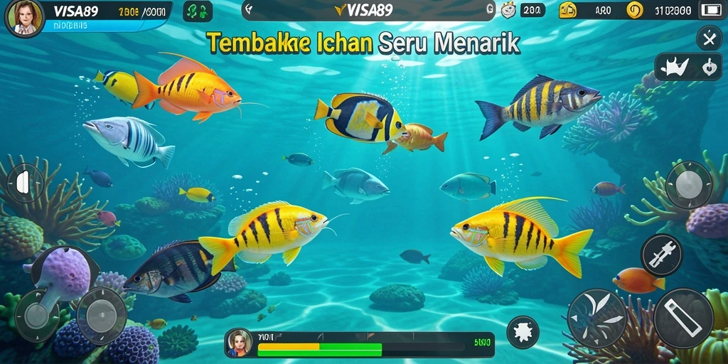 Screenshot gameplay <strong>VISA89</strong> menampilkan suasana seru saat menembak ikan.