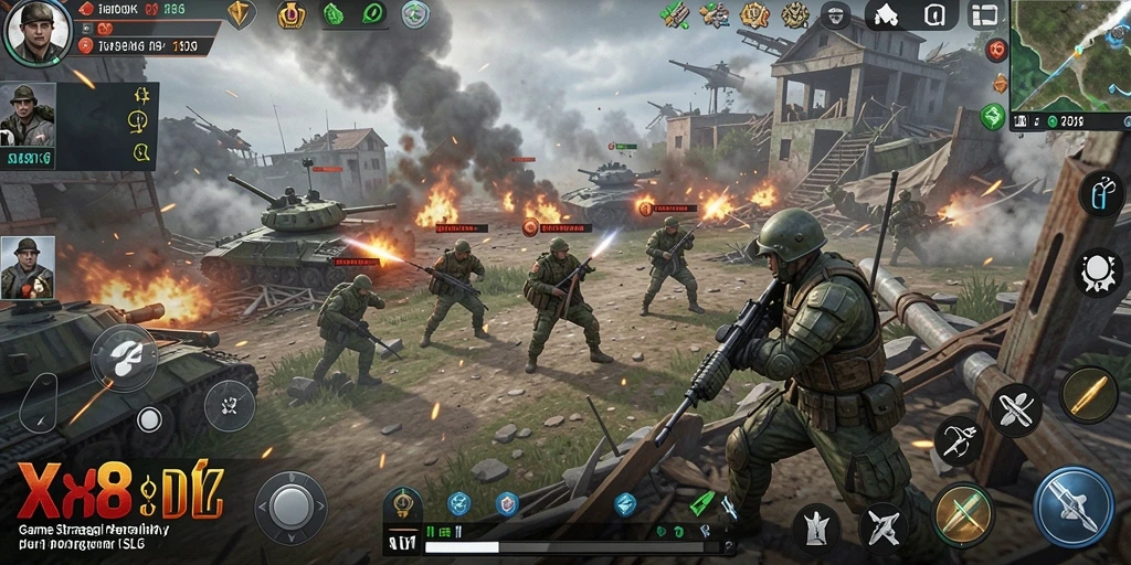 Tampilan gameplay X88 yang menampilkan pertempuran strategis mendebarkan.