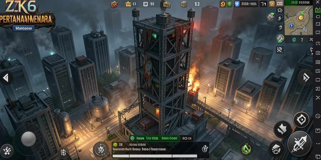 Tampilan aksi seru dari gameplay Tower Defense ZK6.